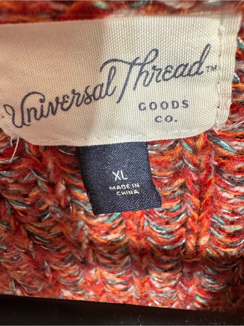Universal Thread Marled Rust Orange Open-Front Cardigan - Picture 3 of 6